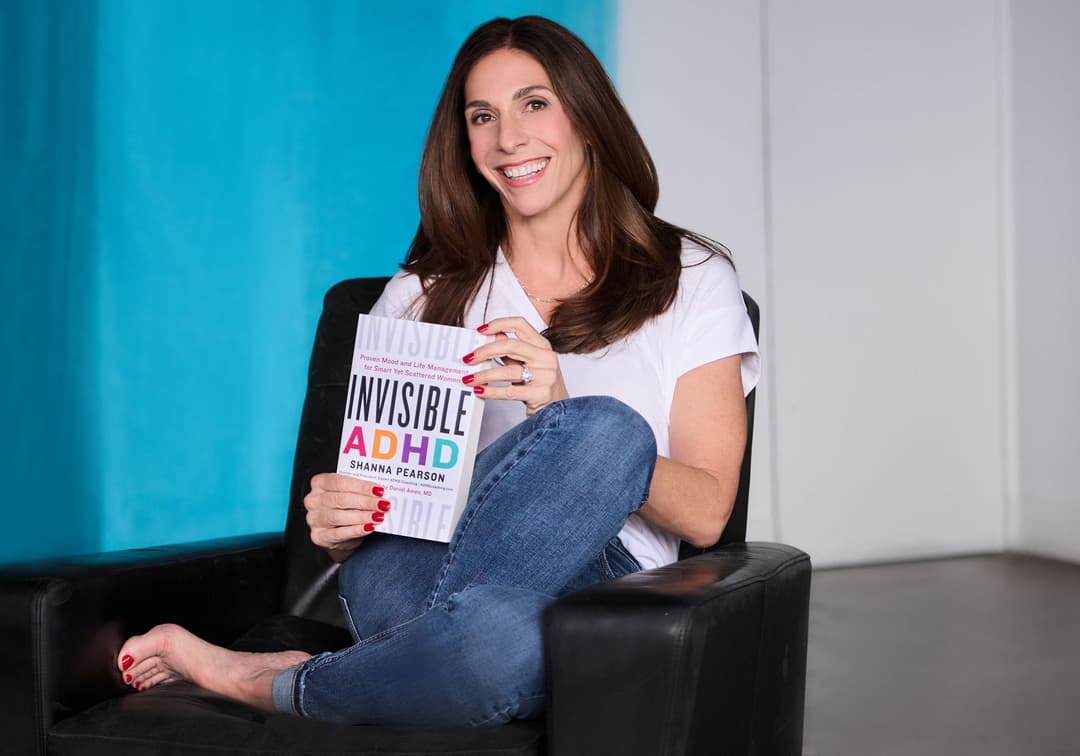 Shanna Pearson with Invisible ADHD book